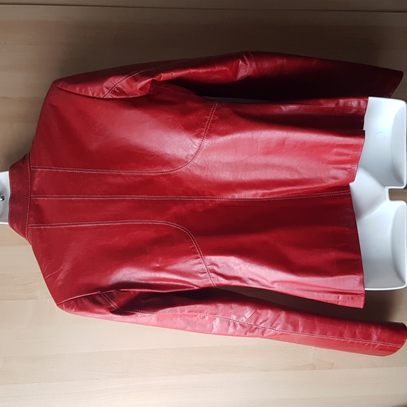 Red Leather Rider's Jacket - Picture 6 of 9